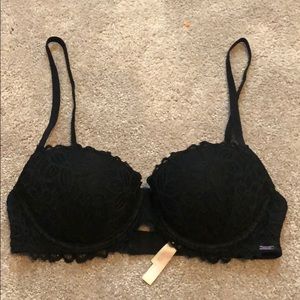 2/$25 💗VS pink black lace date push up bra